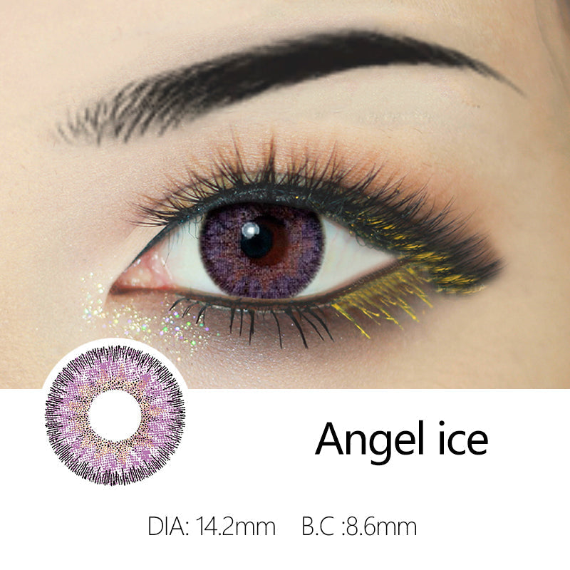 【 1-Day 10Pcs】Angel Ice Purple Color Contact Lenses【Prescription】