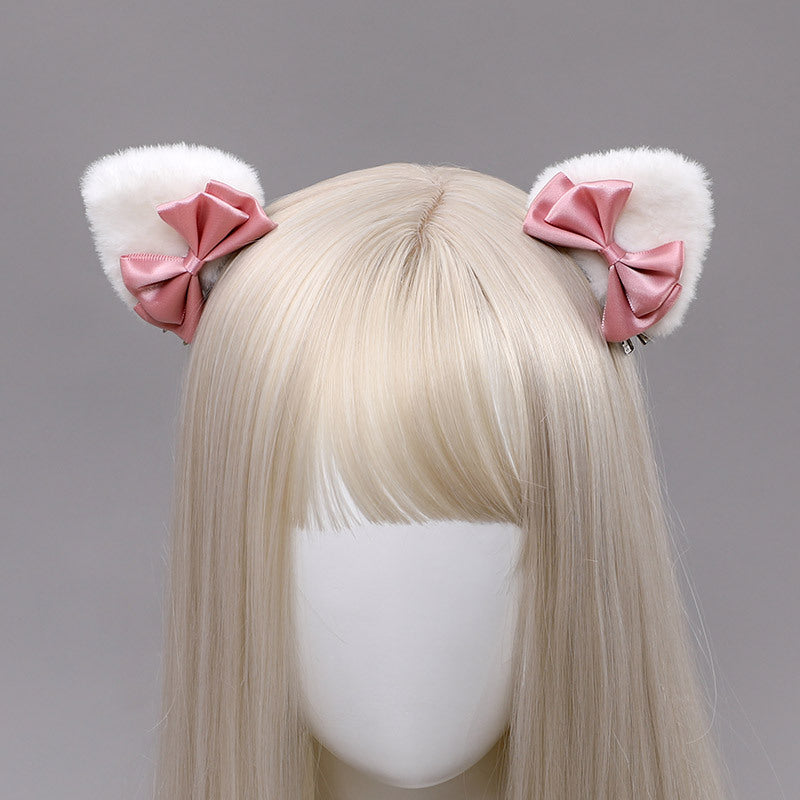 One Piece Dropshipping Handmade Japanese Style Cute Lolita Hair Accessories Pair Clip Lolita Beast Ear Side Clip Hair Accessories Cat Ear Hair Clip