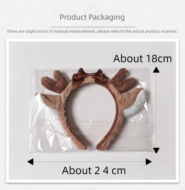 1Pcs Halloween Props Bobo Deer Ear Headband Hair Accessories In Stock Cosplay Accessories Realistic Animal Ear Plush Headwear