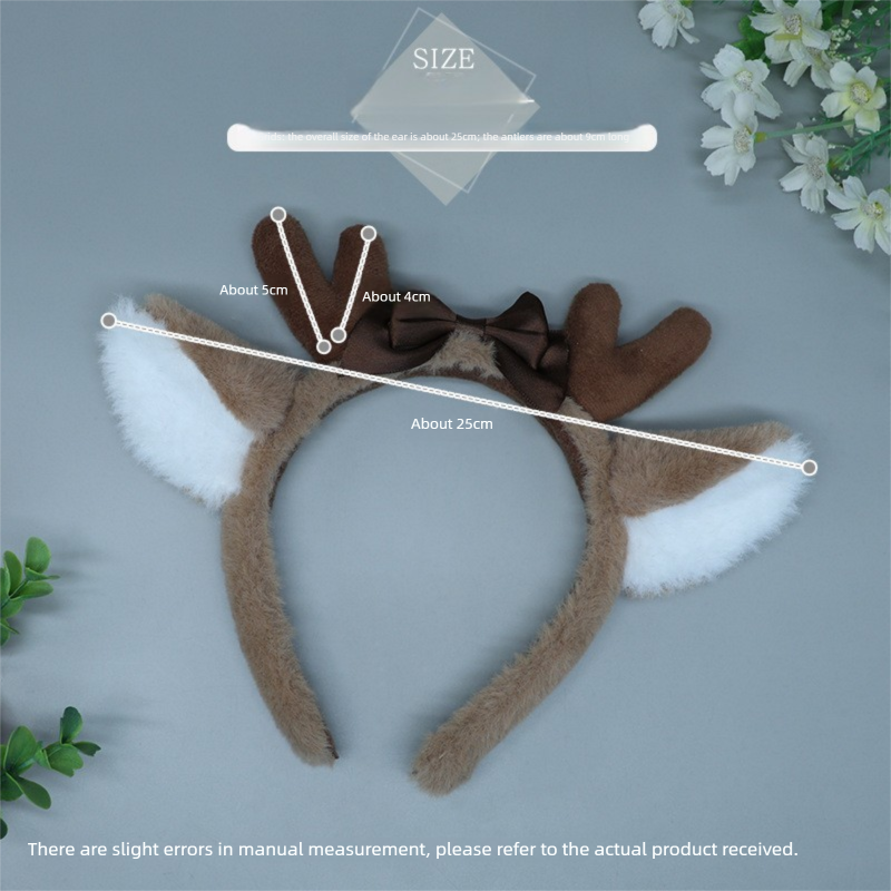 1Pcs Halloween Props Bobo Deer Ear Headband Hair Accessories In Stock Cosplay Accessories Realistic Animal Ear Plush Headwear