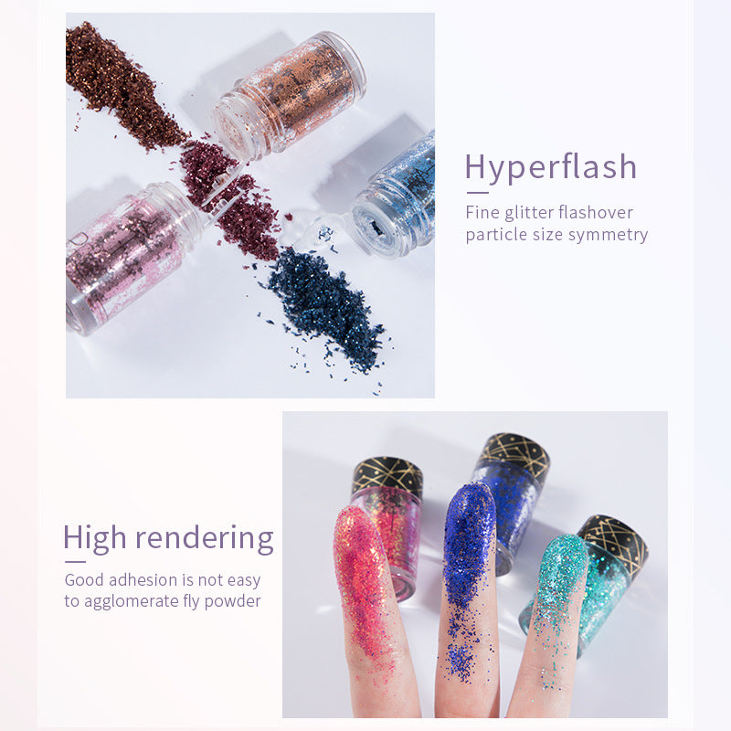 Pudaier Monochrome Eyeshadow Glitter Sequins Mermaid Princess Pearlescent Easy-to-Color 36 Colors Eyeshadow