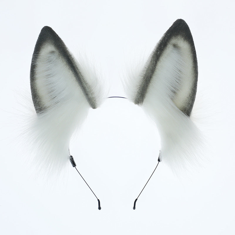 Handmade Realistic Animal Ear Headband Ancient Style Ink Painting Hair Accessories Plush Fox Ear Headwear Cat Ear Sheep Ear Comic Con Props Hairband