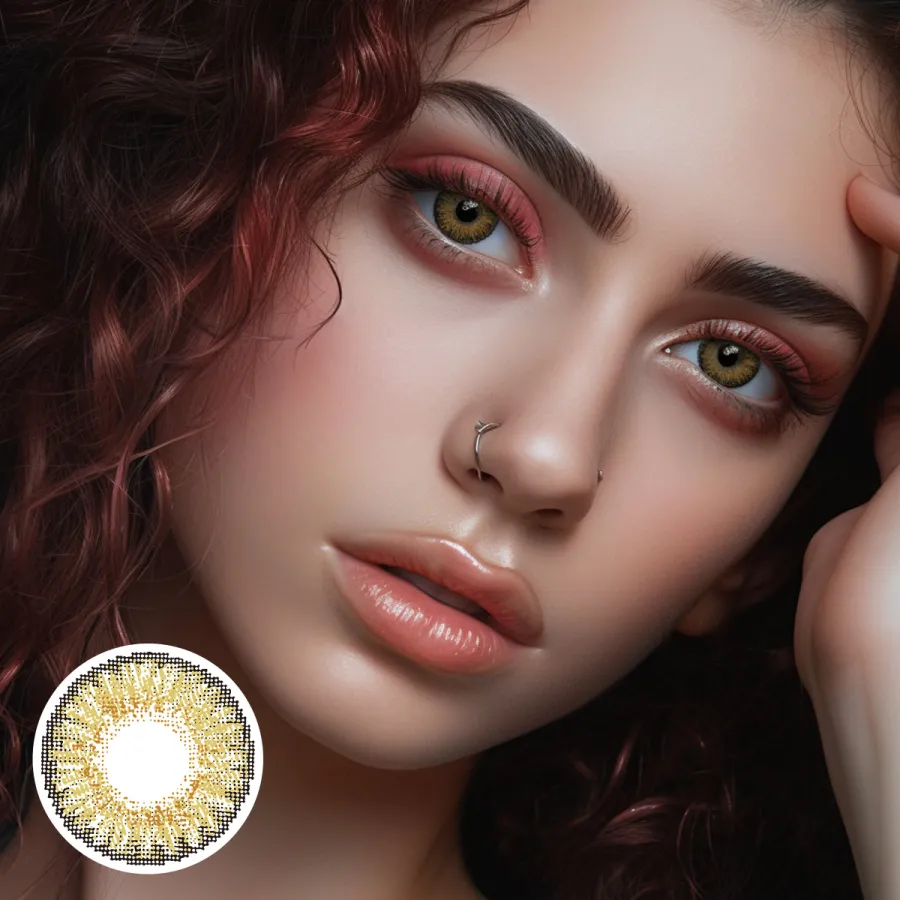 【 1-Day 10Pcs】Three Tone Hazel Daily Color Contact Lenses【Prescription】