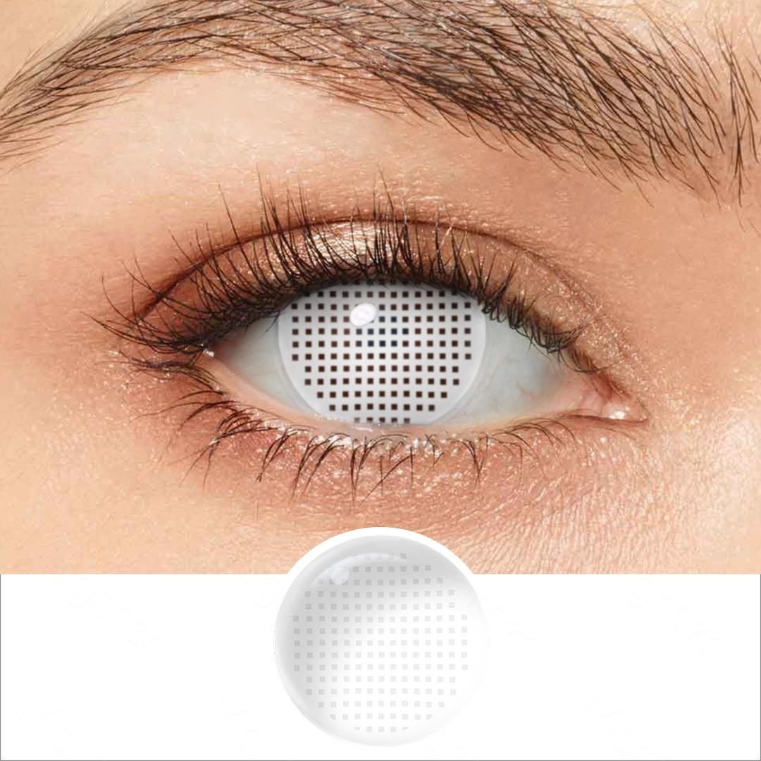 Sharingan Eye Halloween Contact Lenses 1 Pair Yearly Red Cosplay Contact Lenses White Blind Eye Lenses Eye Contacts for Anime Accessories