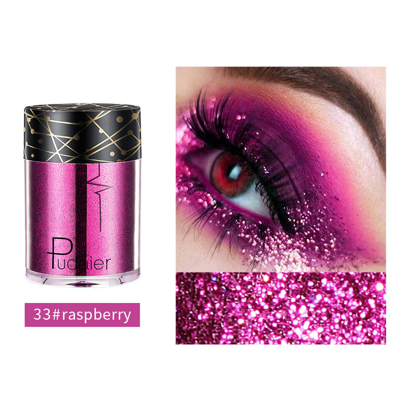 Pudaier Monochrome Eyeshadow Glitter Sequins Mermaid Princess Pearlescent Easy-to-Color 36 Colors Eyeshadow