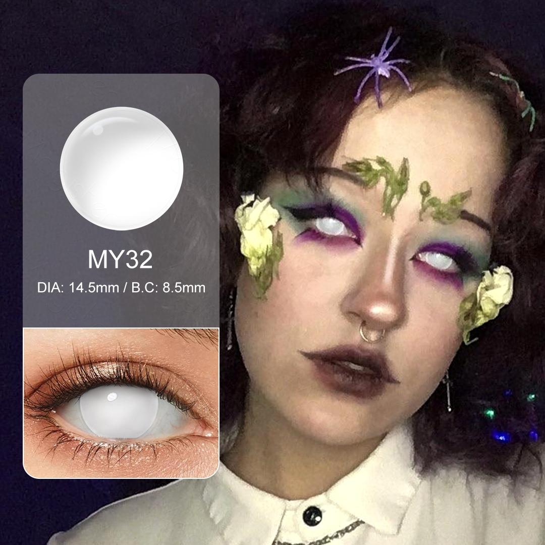 Crazy Lenses Halloween Contact Lenses Blind White Cosplay Contact Lenses Blackout Contacts Anime Accessories For Masquerade