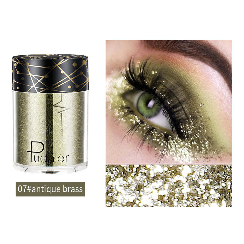 Pudaier Monochrome Eyeshadow Glitter Sequins Mermaid Princess Pearlescent Easy-to-Color 36 Colors Eyeshadow