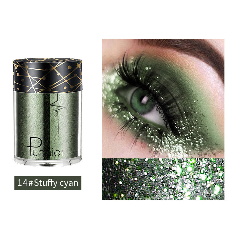 Pudaier Monochrome Eyeshadow Glitter Sequins Mermaid Princess Pearlescent Easy-to-Color 36 Colors Eyeshadow