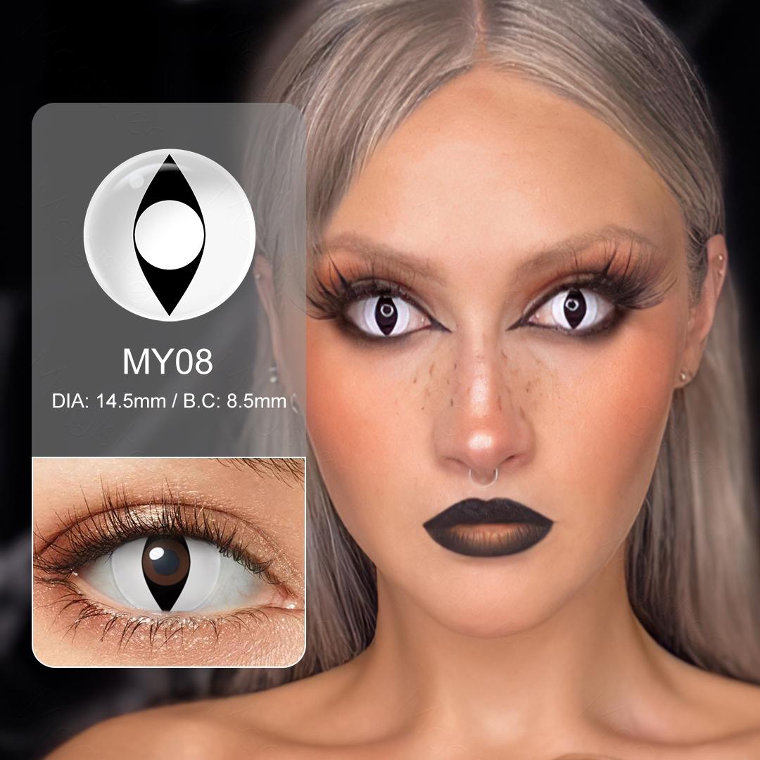 Crazy Lenses Halloween Contact Lenses Blind White Cosplay Contact Lenses Blackout Contacts Anime Accessories For Masquerade