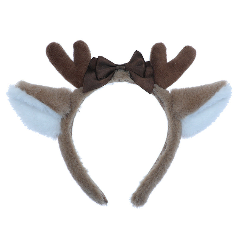 1Pcs Halloween Props Bobo Deer Ear Headband Hair Accessories In Stock Cosplay Accessories Realistic Animal Ear Plush Headwear