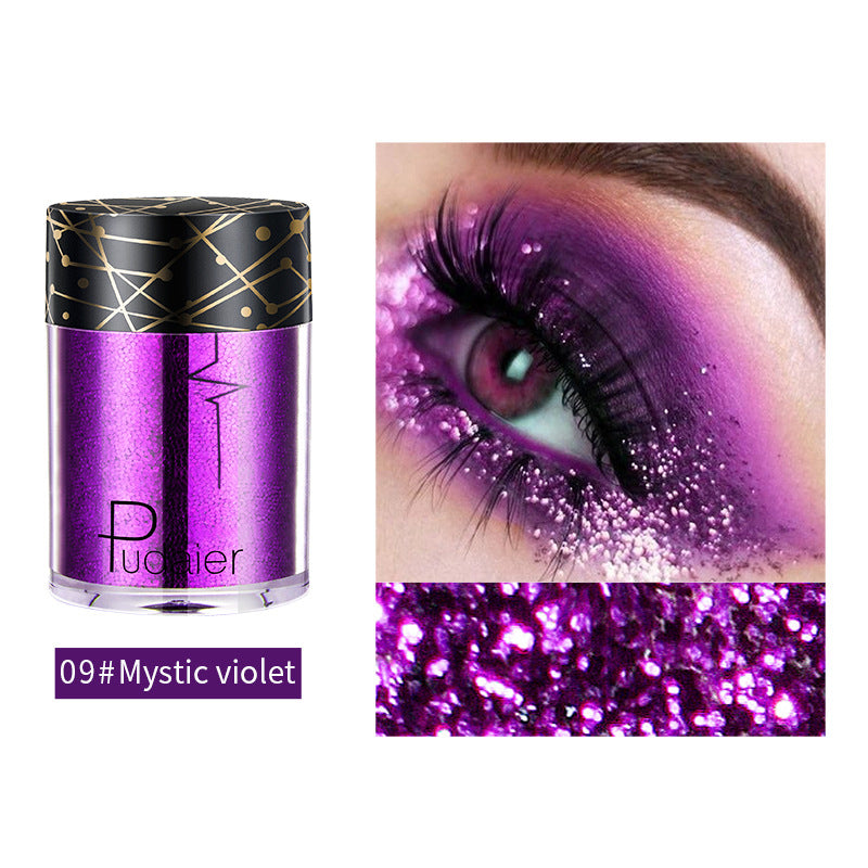 Pudaier Monochrome Eyeshadow Glitter Sequins Mermaid Princess Pearlescent Easy-to-Color 36 Colors Eyeshadow