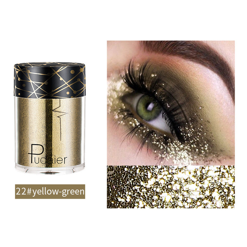 Pudaier Monochrome Eyeshadow Glitter Sequins Mermaid Princess Pearlescent Easy-to-Color 36 Colors Eyeshadow