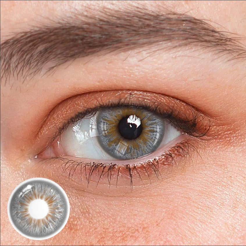 Lentes de contacto de color gris lobo salvaje