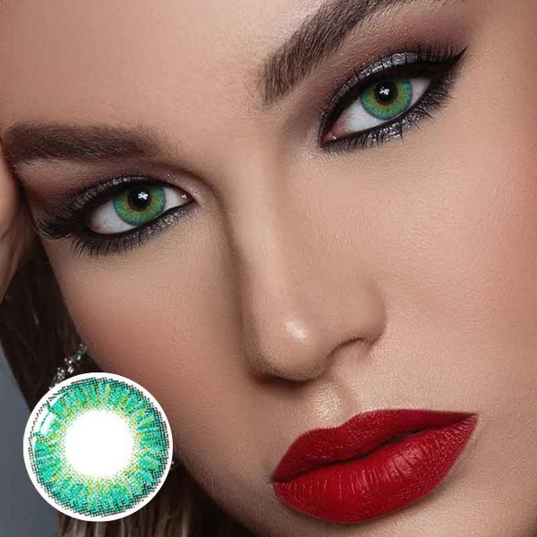 Three Tone Kallaite Turquoise Green Color Contact Lenses