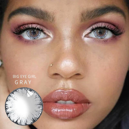Big Girl Eye Grey Colored Contact Lenses【Prescription】