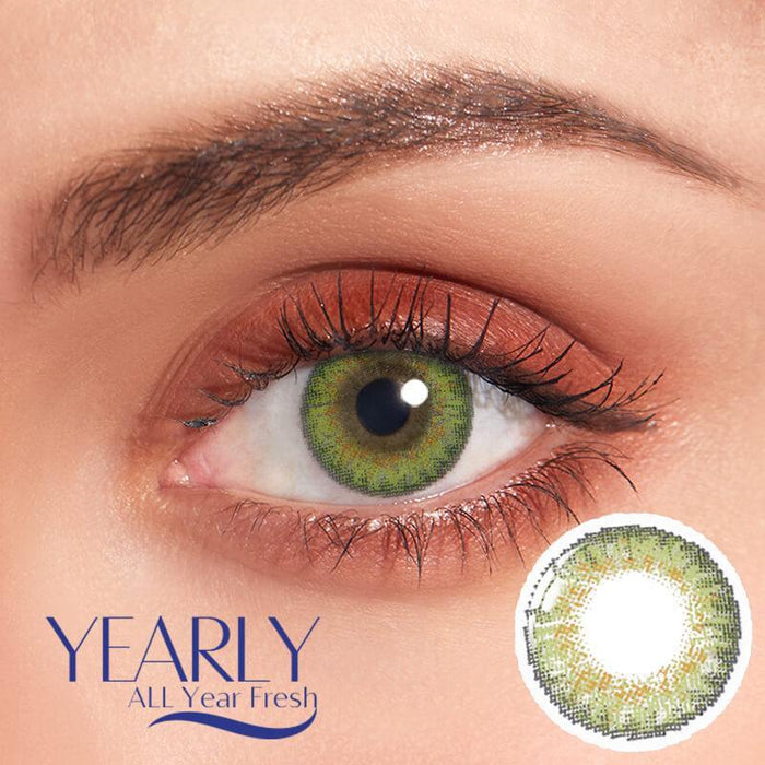 Three Tone Green Color Contact Lenses【Prescription】