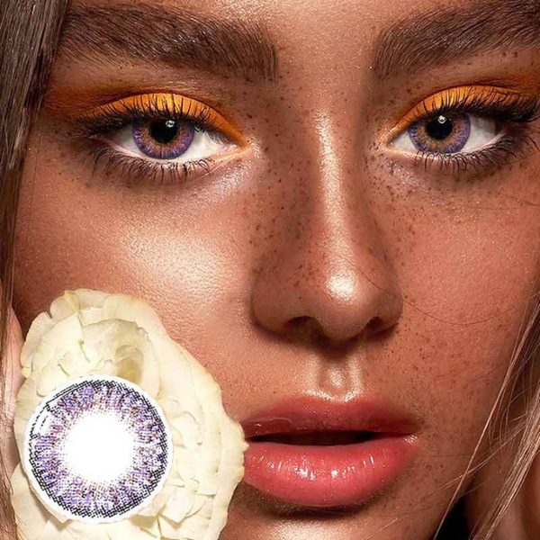 Three Tone Amethyst Colored Contact Lenses