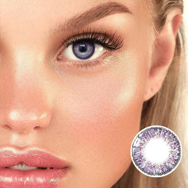 Three Tone Amethyst Colored Contact Lenses