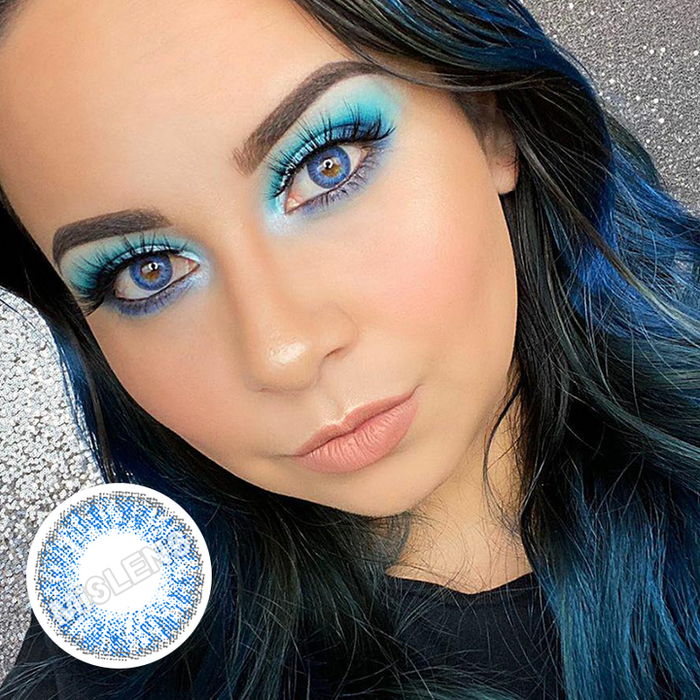 Three Tone Sky Blue Color Contact Lenses