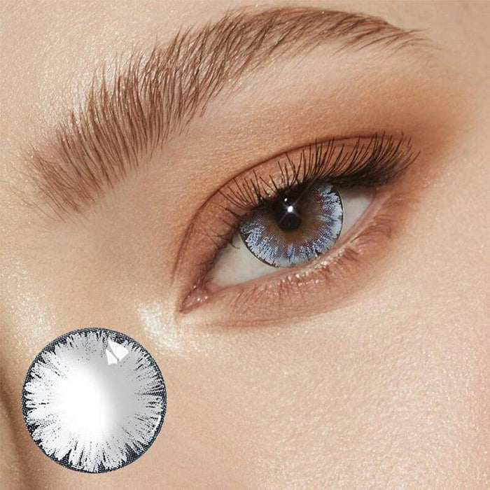Lentes de contacto de color gris Big Girl Eye 【Prescripción】