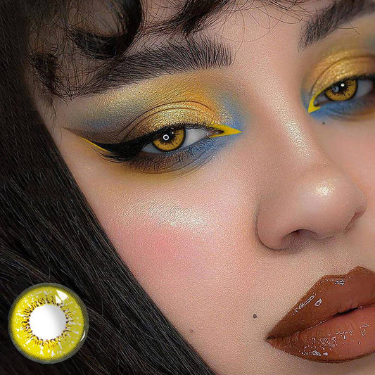 Love Word Yellow Color Contact Lenses【PRESCRIPTION】