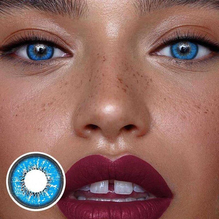 Love Word Blue Crazy Color Contact Lenses【PRESCRIPTION】