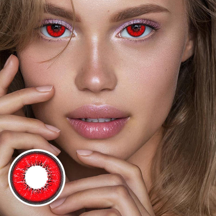 Lentes de contacto de color rojo Love Word 【RECETAS】