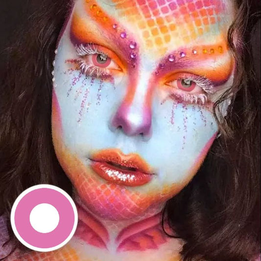 【NEW】Pink Block Cosplay Contact Lenses