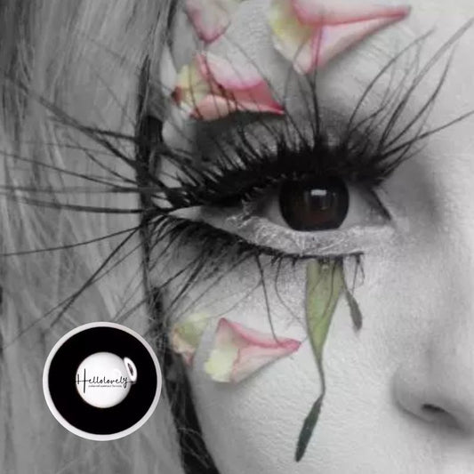 Lentes de contacto de color para Halloween con bloques negros