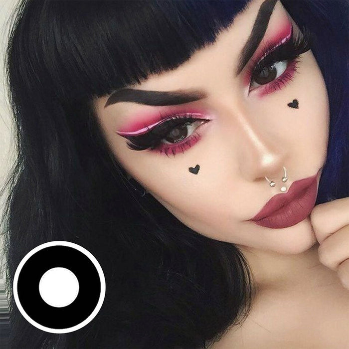 Lentes de contacto de color para Halloween con bloques negros