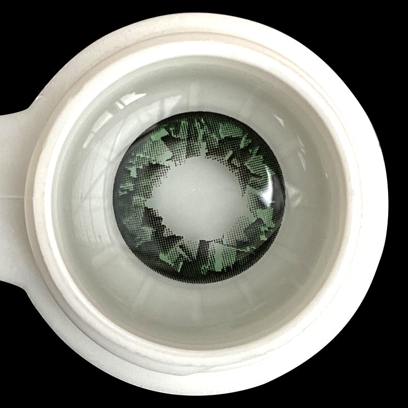 Lentes de contacto de color verde helado