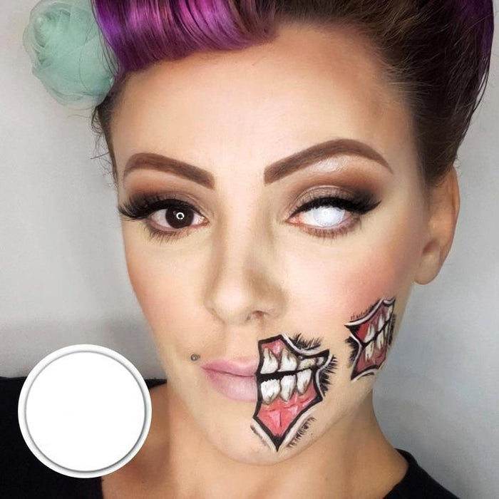 Lentes de contacto de color blanqueadores para Halloween