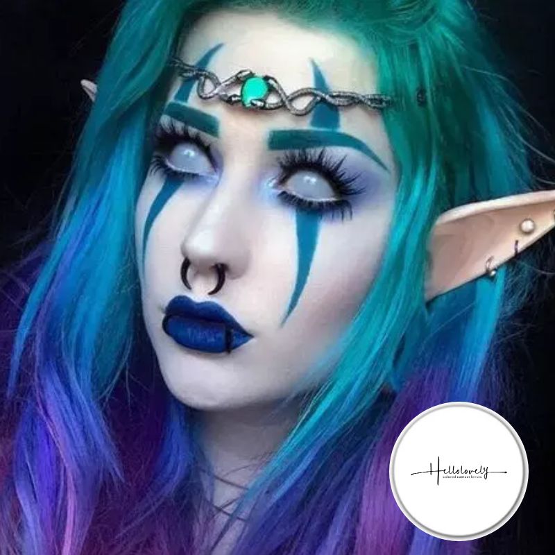 Lentes de contacto de color blanqueadores para Halloween