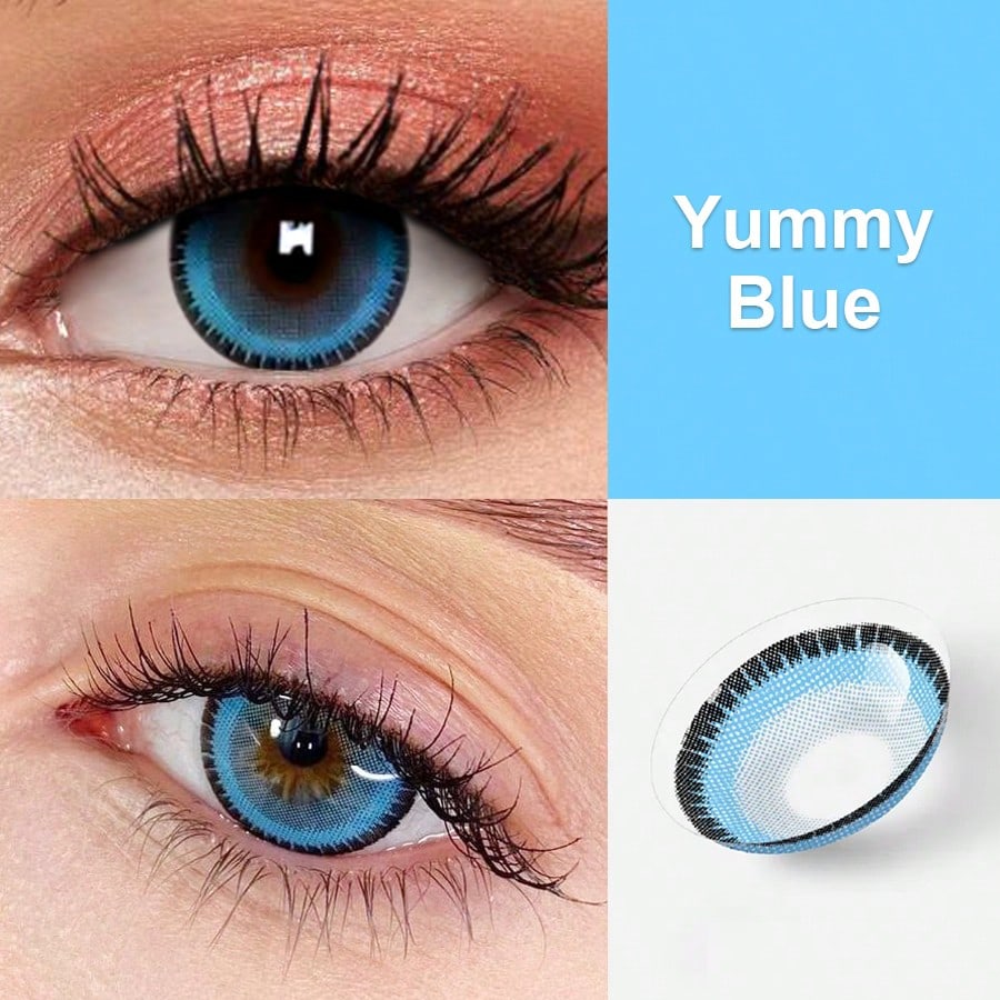 1pair Yummy Green Yearly Cosmetic Eye Lenses Natural Contact Lenses