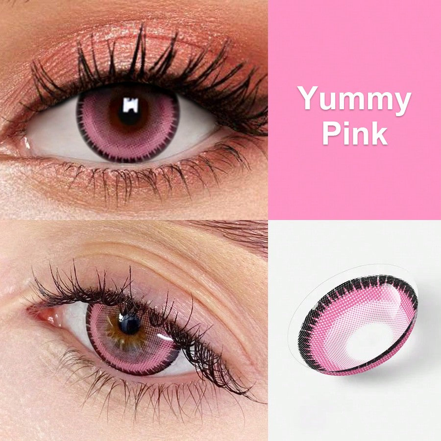 1pair Yummy Green Yearly Cosmetic Eye Lenses Natural Contact Lenses