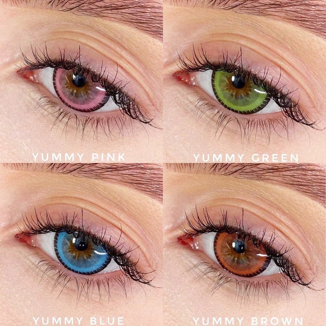 1pair Yummy Green Yearly Cosmetic Eye Lenses Natural Contact Lenses