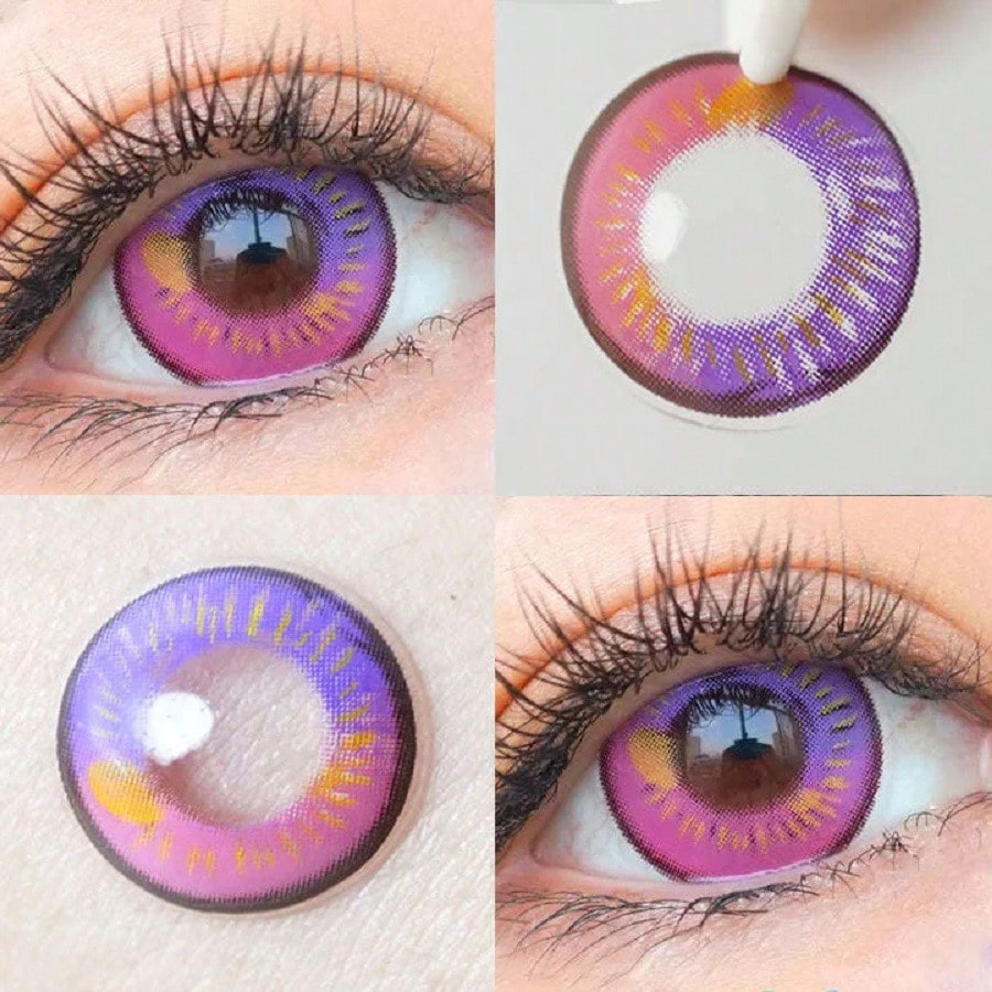 1Pair/2Pcs Magic Eye Yearly Anime Orange Halloween Contact Eye Lenses Cosplay Contact Lens Crazy Lenses