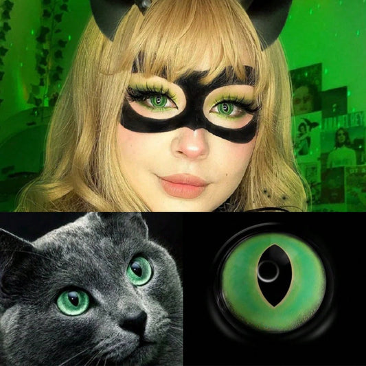 1pair/2Pcs British Shorthair Green Contact Lenses Colored Cosmetic Cosplay Contact Lens