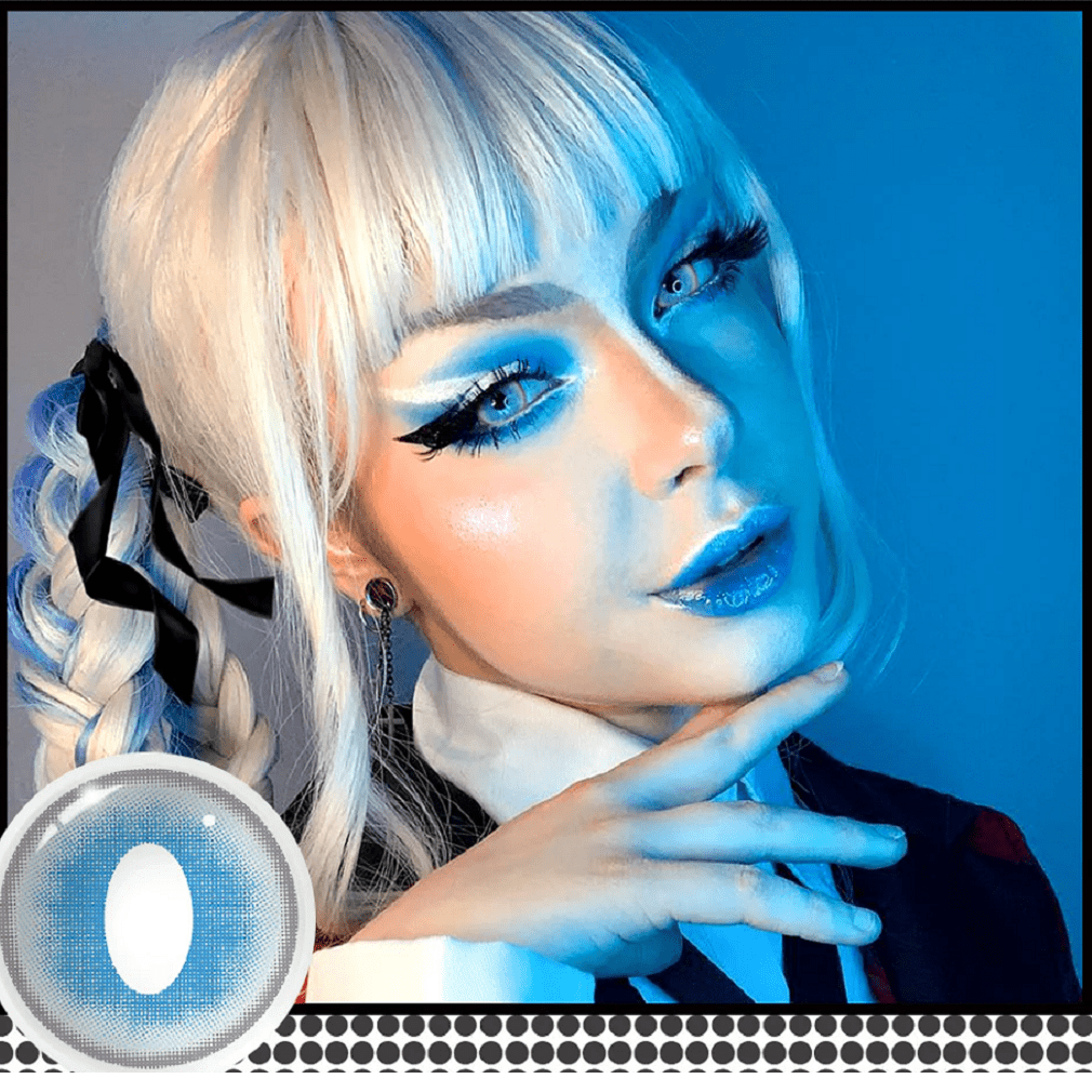 1pair/2Pcs Ragdoll Cat Blue Contact Lenses Halloween Colored Cosmetic Cosplay Contact Lenses