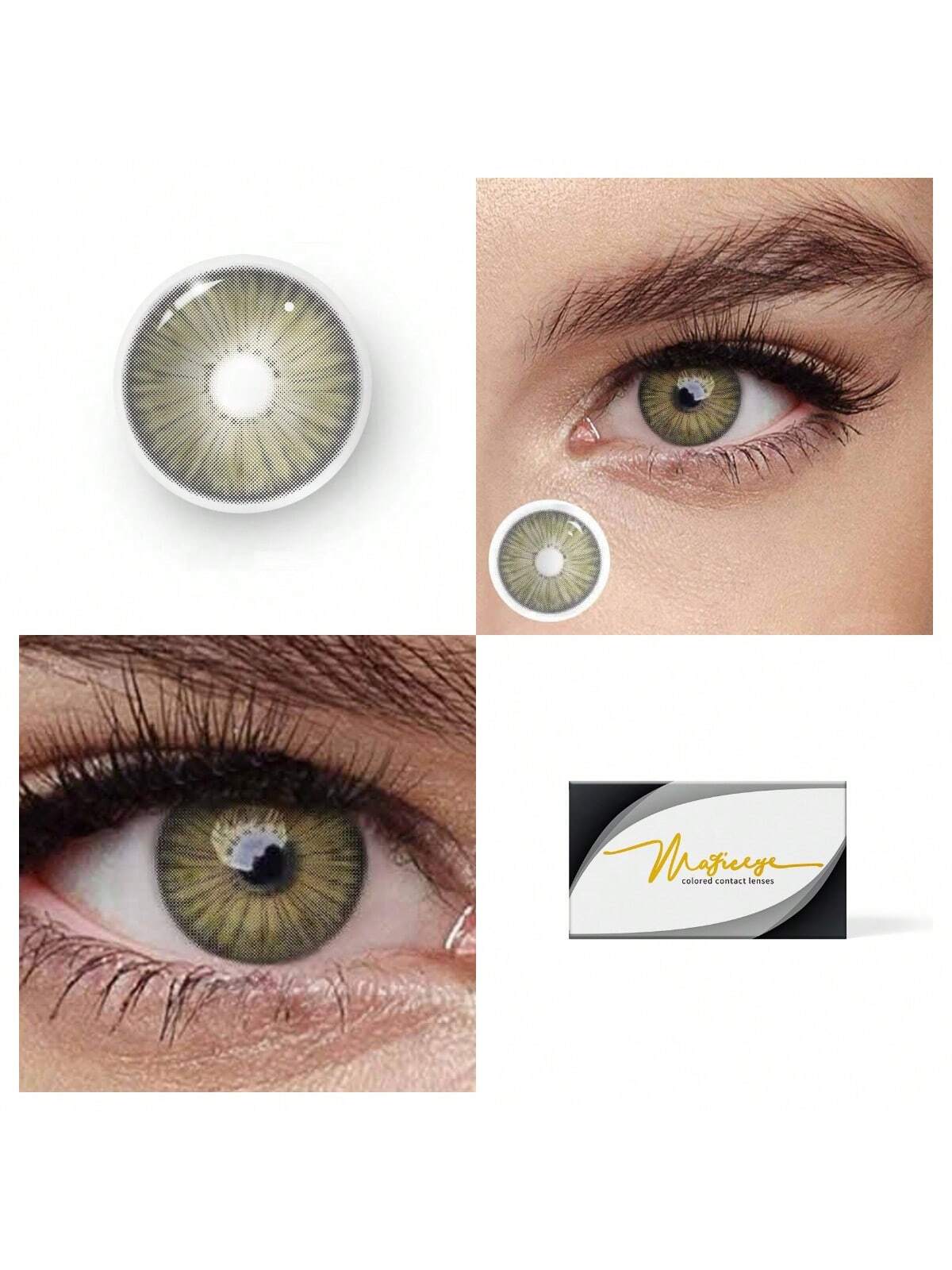 1Pair/2Pces Magiceye New York Ⅱ Appeal Gary Brown Contact Lenses Colored Cosmetic Beauty Contact Lens For Dark Eye Lens 14.2mm