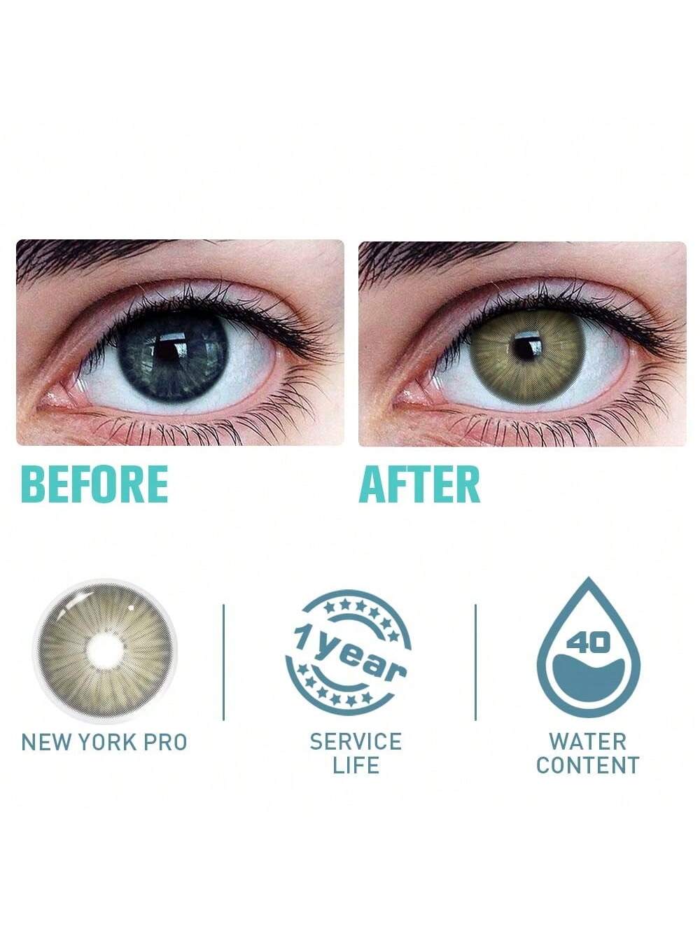 1Pair/2Pces Magiceye New York Ⅱ Appeal Gary Brown Contact Lenses Colored Cosmetic Beauty Contact Lens For Dark Eye Lens 14.2mm