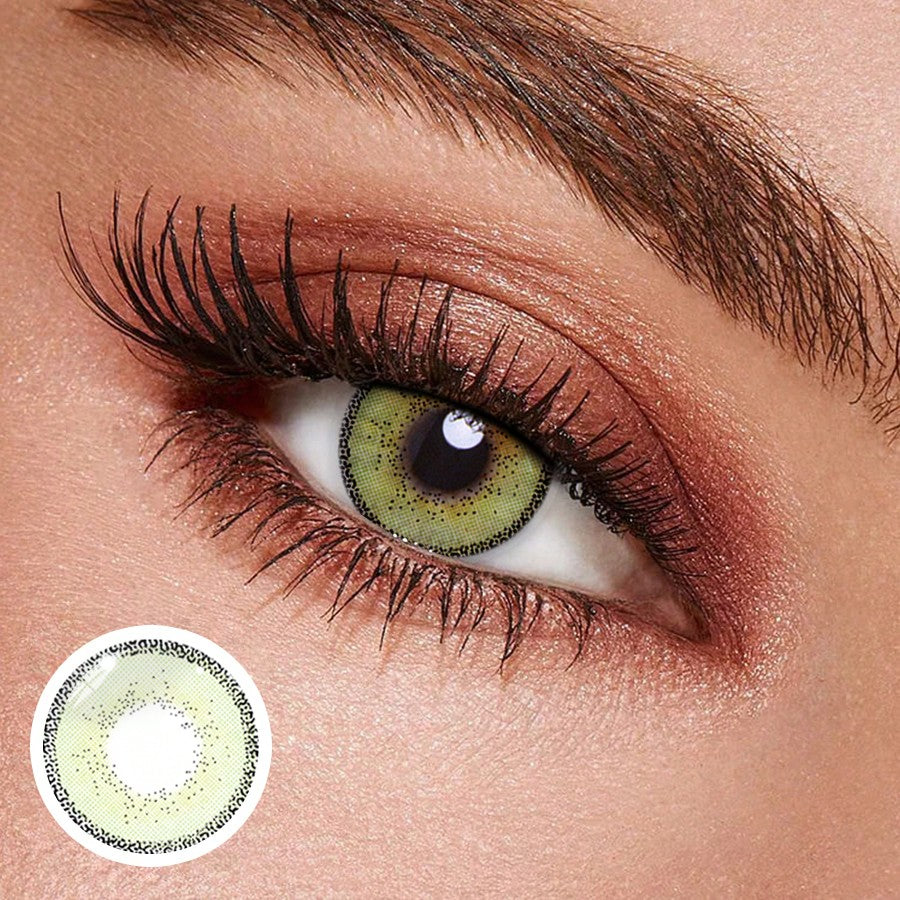 1Pair/2Pces Disange Luxury Green Contact Lenses Colored Cosmetic Beauty Contact Lens For Dark Eye Lens 14.2mm