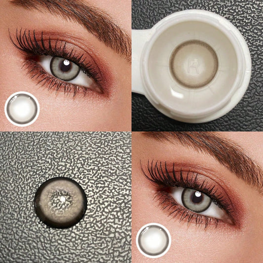 1 Pair Milk Brown Soft Colored Contact Lenses 2 Piece Melard Color Scheme Lenses