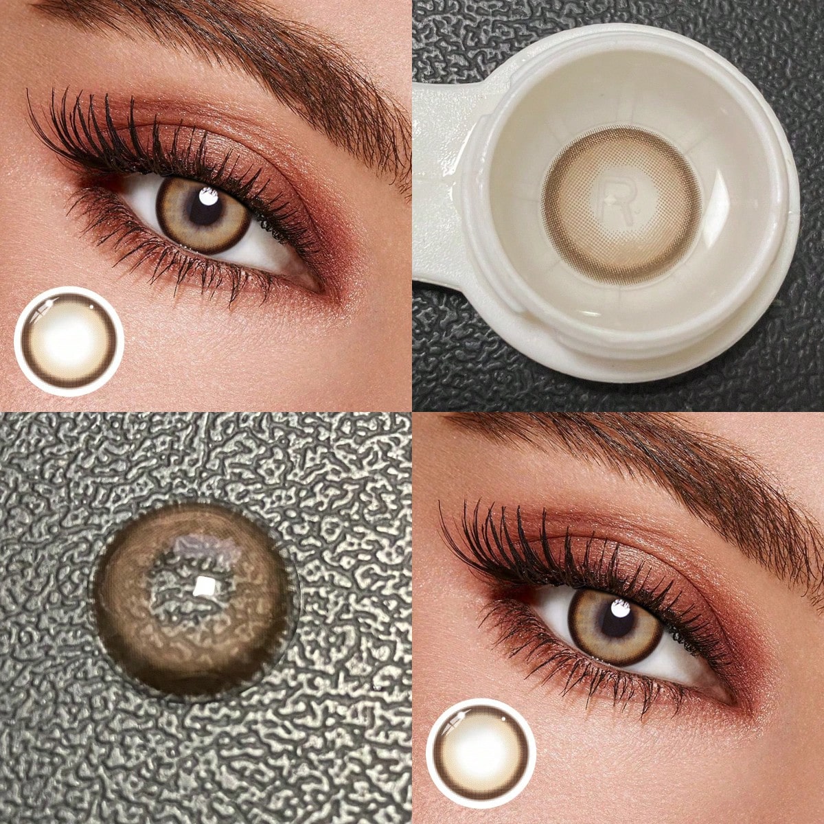 1 Pair Milk Brown Soft Colored Contact Lenses 2 Piece Melard Color Scheme Lenses