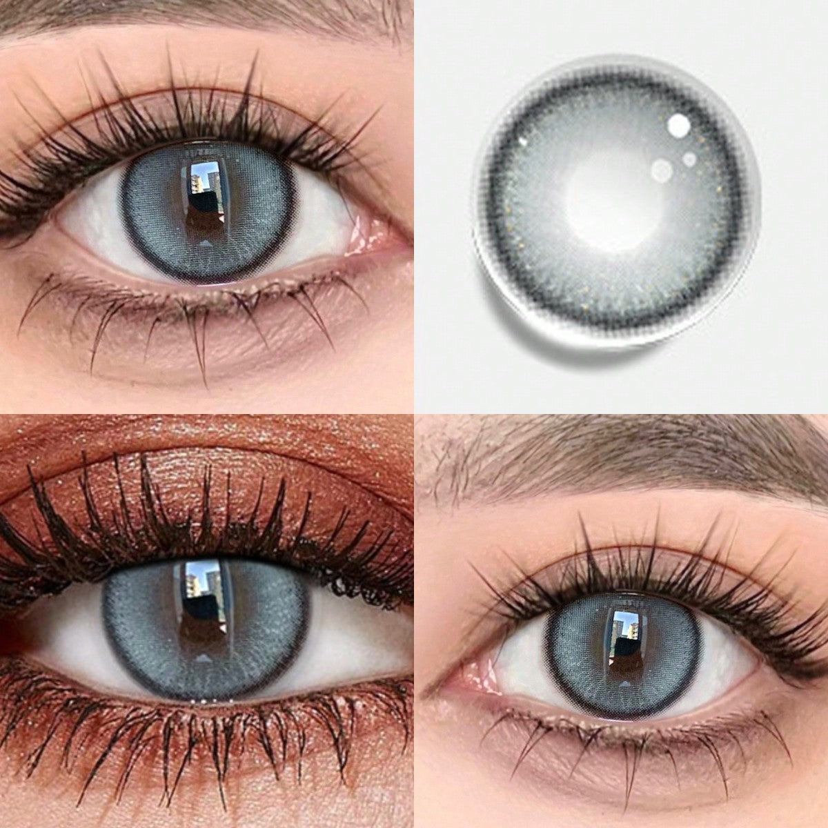 1 Pair Blue Colored Contact Lenses Big Diameter (6 Months Disposable)Cosmetic Contact Lens Purple Disposable Eye Makeup 14.5mm Natural Lenses