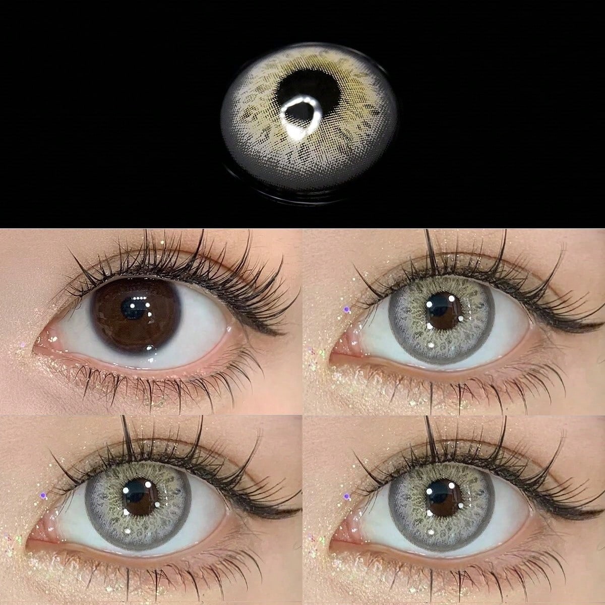 1 Pair Trande Gray Colored Contact Lenses Cosmetic Contact Lens Disposable Eye Makeup 14.2mm