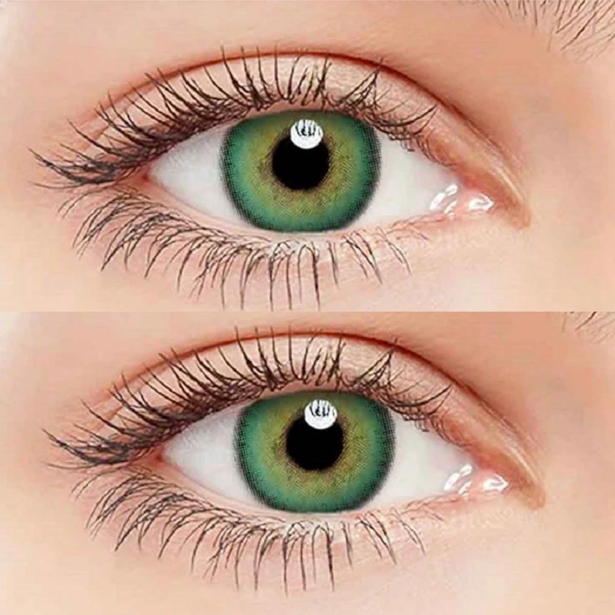 1Pair/2Pcs Green Colored Contact Lenses Natural Look Green Eye Lenses Gray Contact Lenses Green Eye Lenses 14.2mm