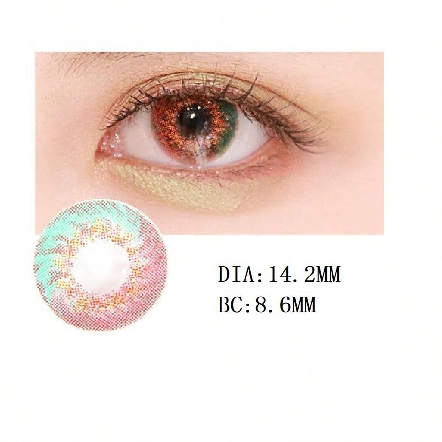 1Pair/2Pcs Green Colored Contact Lenses Natural Look Green Eye Lenses Gray Contact Lenses Green Eye Lenses 14.2mm