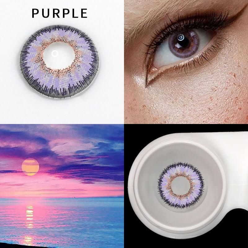 【 1-Day 10Pcs】Angel Ice Purple Color Contact Lenses【Prescription】