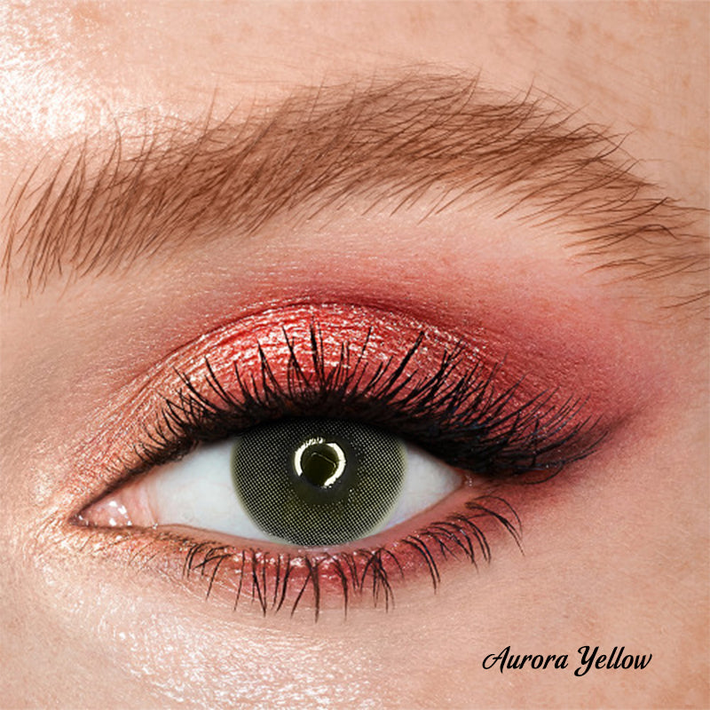 【 1-Day 10Pcs】Aurora Yellow Daily Colored Contact Lenses【Prescription】